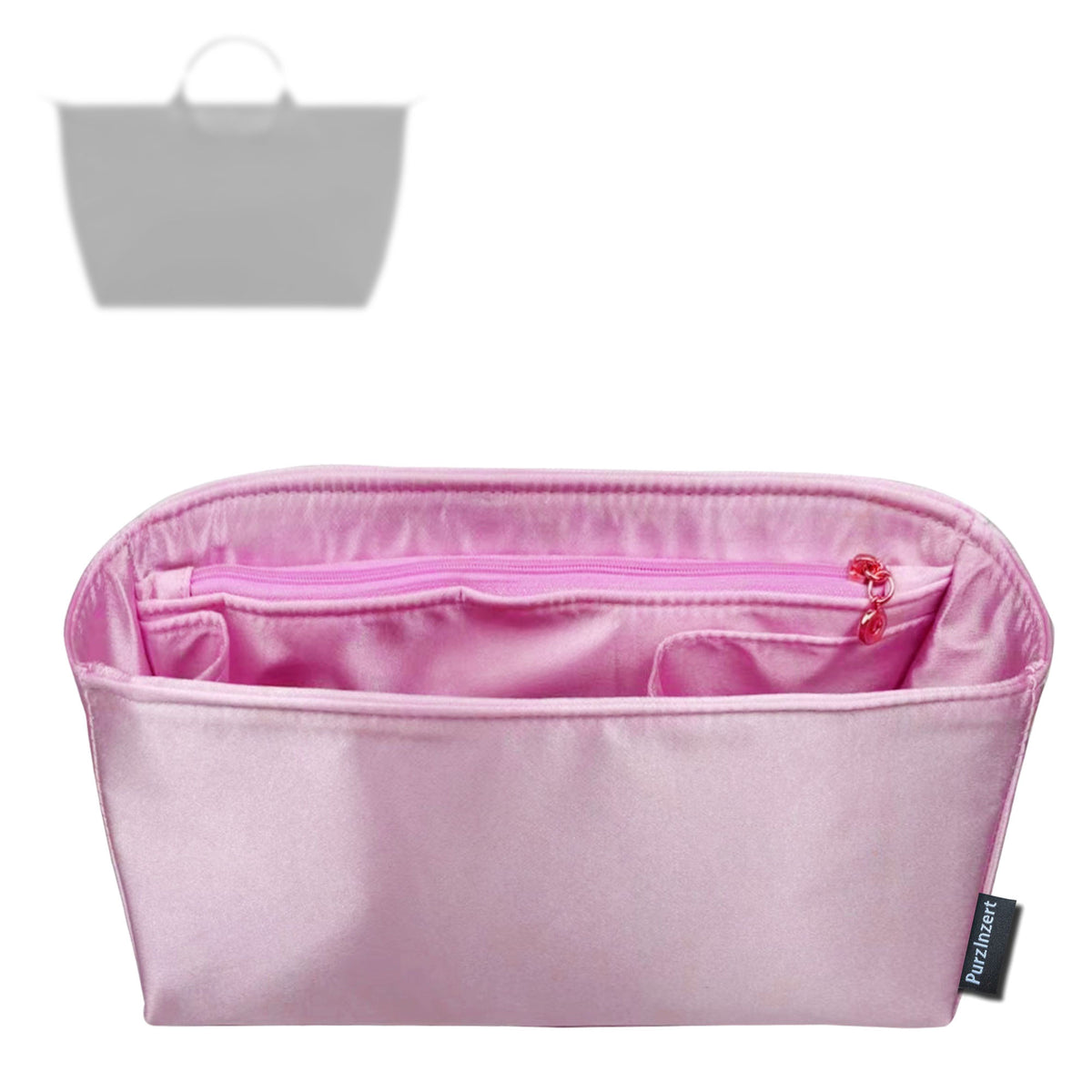 Bag Insert for (Longchamp, Le Pliage One L Travel bag) Organizer Tote Purse Organiser Liner Shaper [Premium Silk Material]
