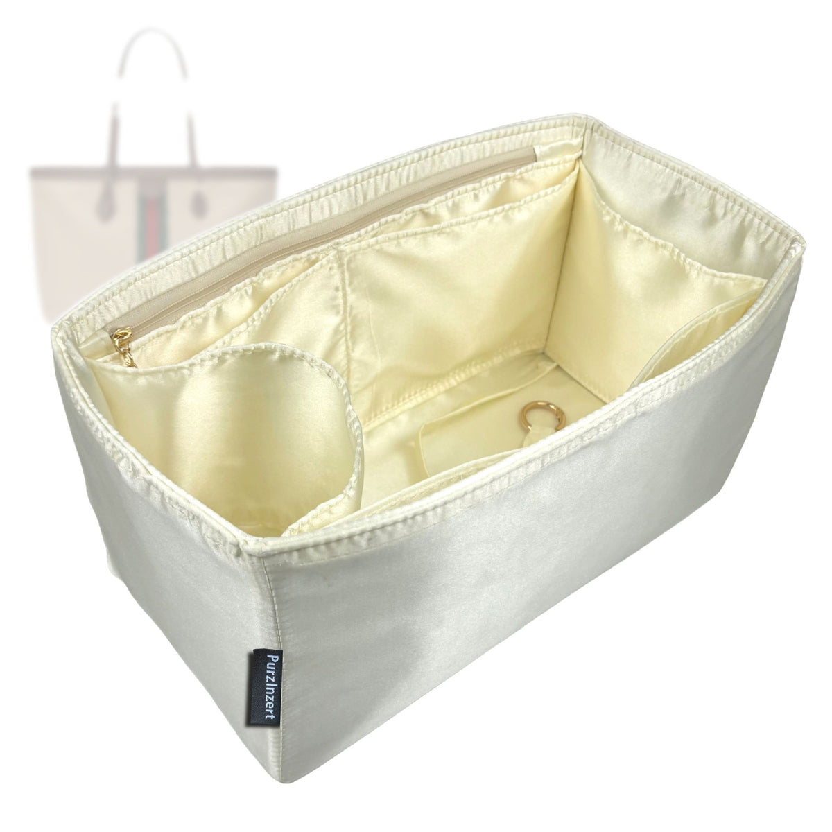 Bag Insert for (Gucci, Ophidia Large Tote Bag 631685) Organizer Tote Purse Organiser Liner Shaper [Premium Silk Material]