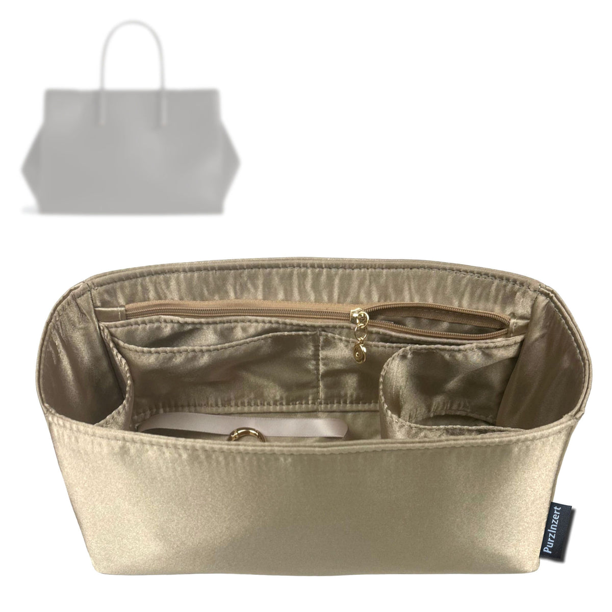 Bag Insert for (Bottega Veneta, Large Barbara Tote) Organizer Tote Purse Organiser Liner Shaper [Premium Silk Material]