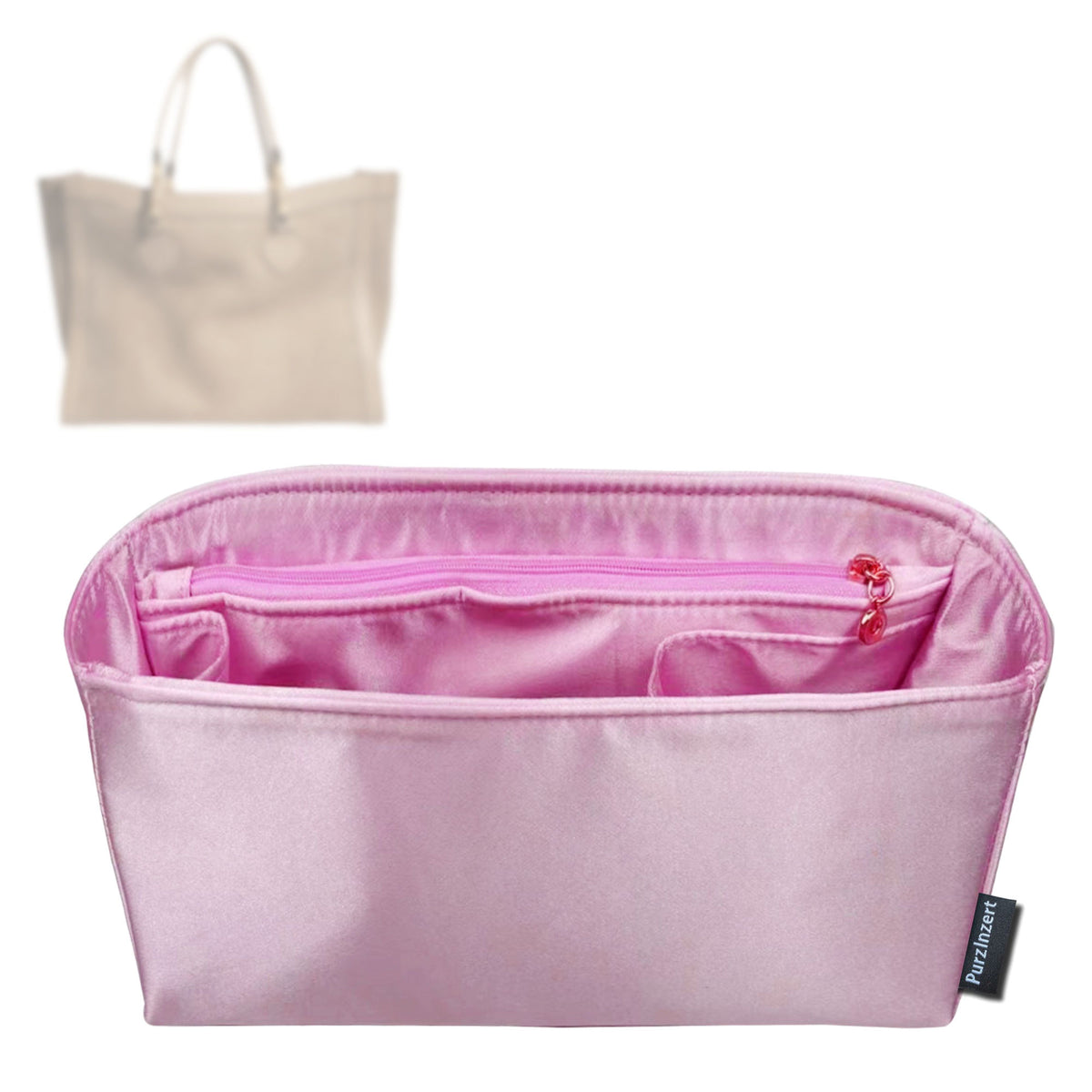 Bag Insert for (Gucci, Bamboo Tote Large Bag) Organizer Tote Purse Organiser Liner Shaper [Premium Silk Material]