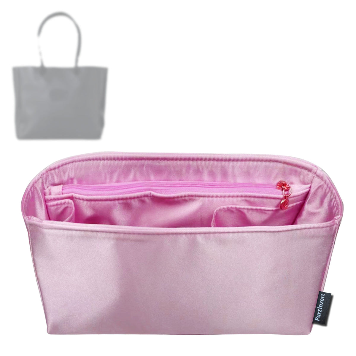 Bag Insert for (Parker Clay, Merkato Signature Zip Tote) Organizer Tote Purse Organiser Liner Shaper [Premium Silk Material]