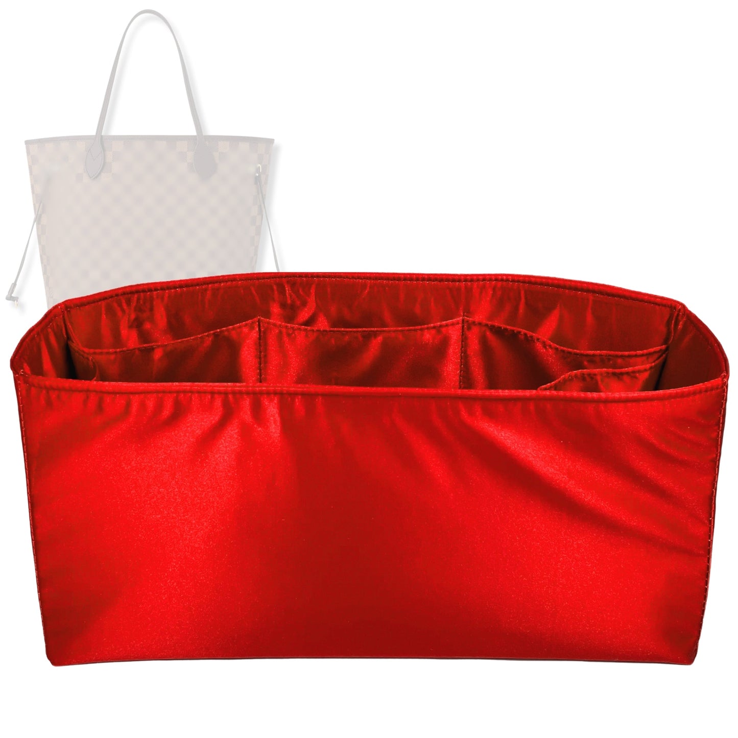 Bag Insert for (LV, Neverfull MM) Organizer Tote Purse Organiser Liner Shaper [Premium Silk Material]
