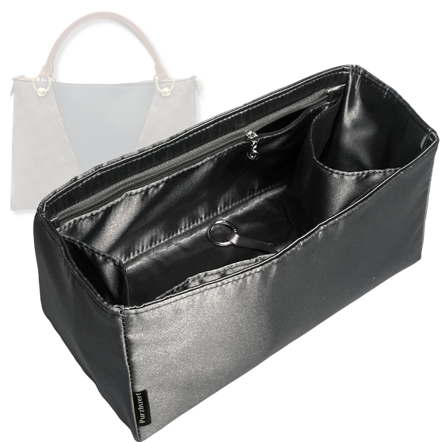 Bag Insert for (LV, V Tote MM (Medium)) Organizer Tote Purse Organiser Liner Shaper [Premium Silk Material]
