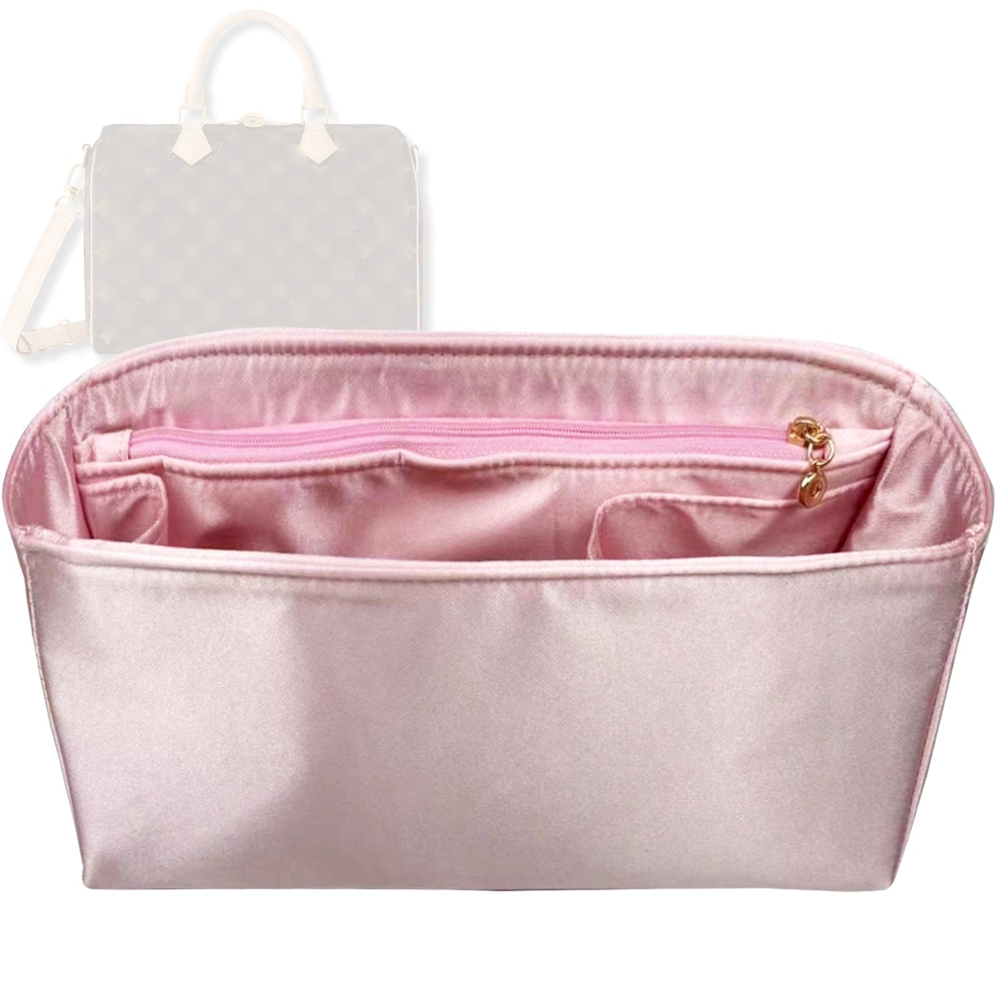 Bag Insert for (LV, Speedy 30) Organizer Tote Purse Organiser Liner Shaper [Premium Silk Material]