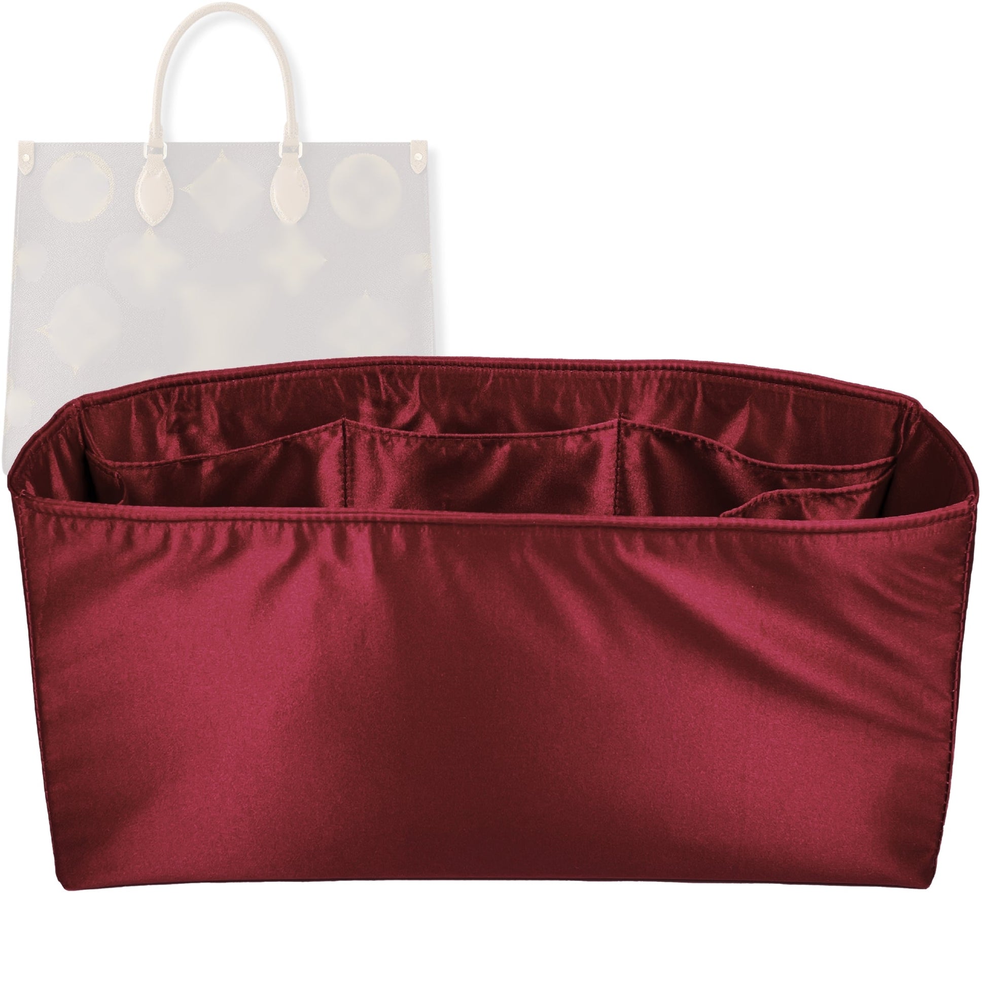 Bag Insert for (LV, OnTheGo MM (Medium)) Organizer Tote Purse Organiser Liner Shaper [Premium Silk Material]
