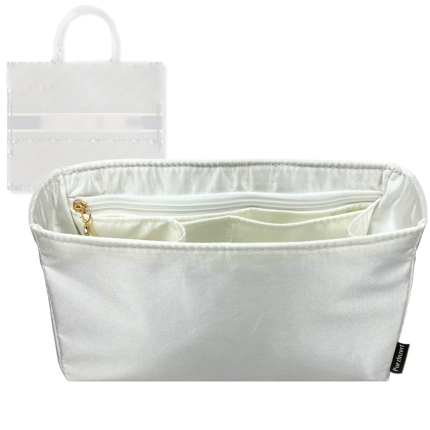 Bag Insert for (Dior, Book Tote Small) Organizer Tote Purse Organiser Liner Shaper [Premium Silk Material]