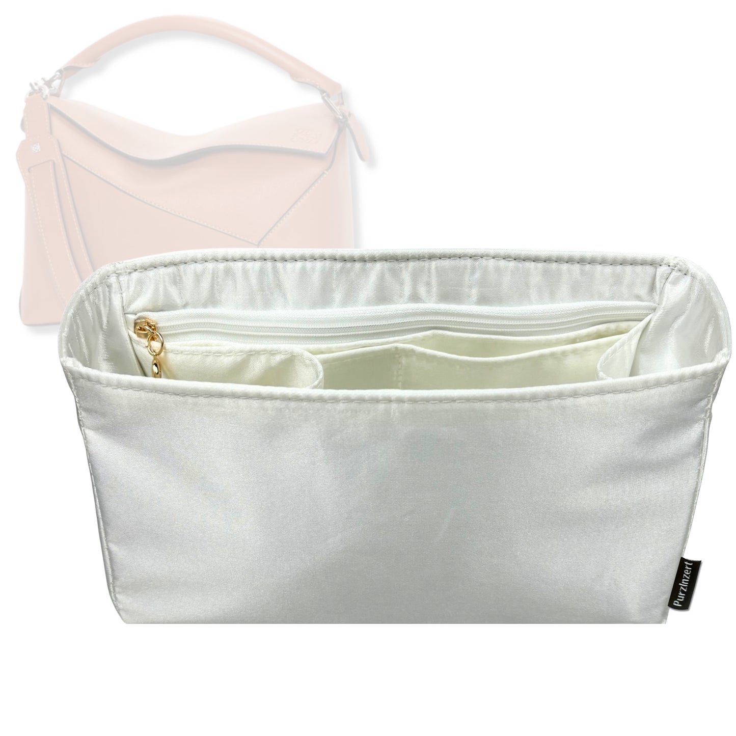 Bag Insert for (Loewe, Puzzle Large) Organizer Tote Purse Organiser Liner Shaper [Premium Silk Material]