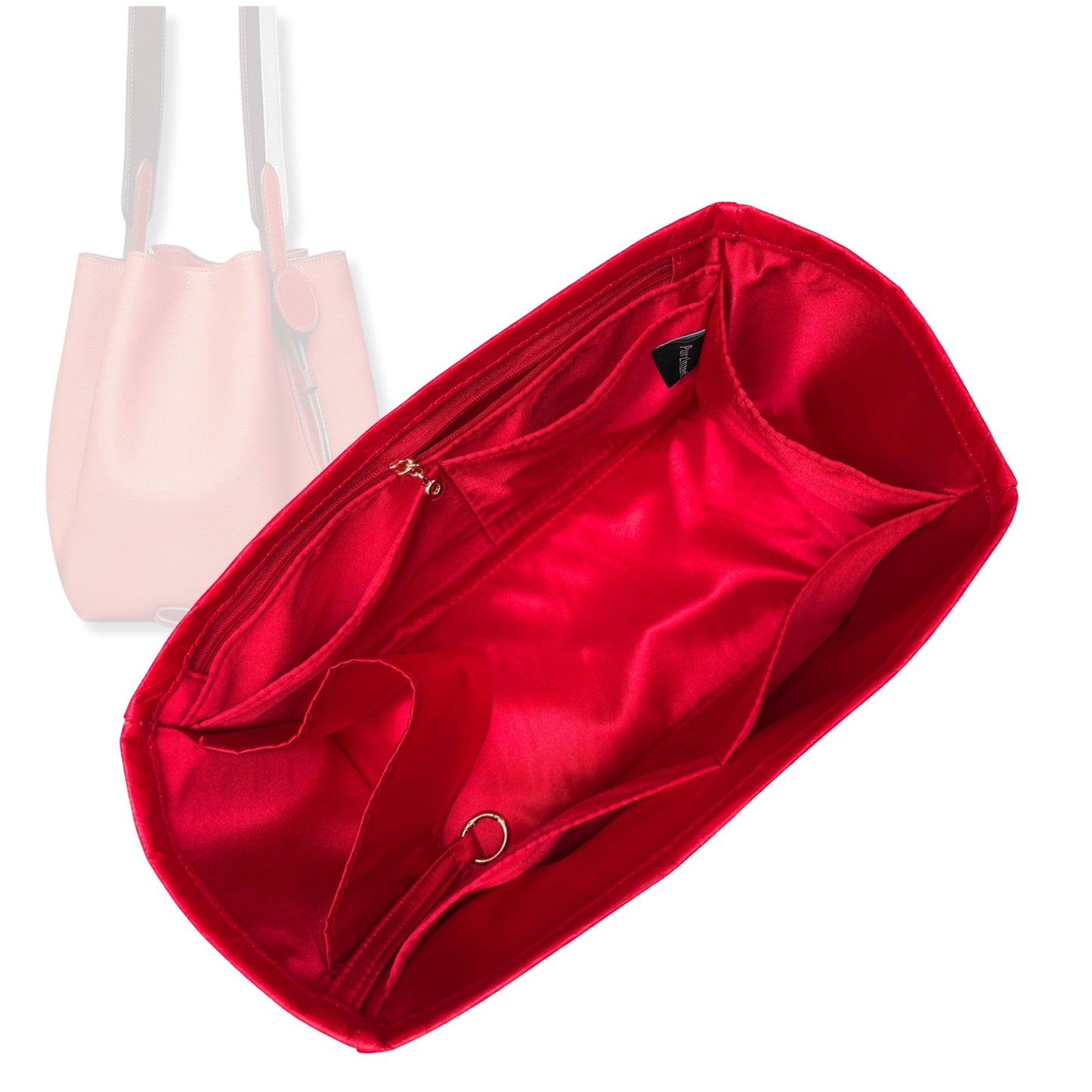 Bag Insert for (Hermes, Licol 19 bag) Organizer Tote Purse Organiser Liner Shaper [Premium Silk Material]