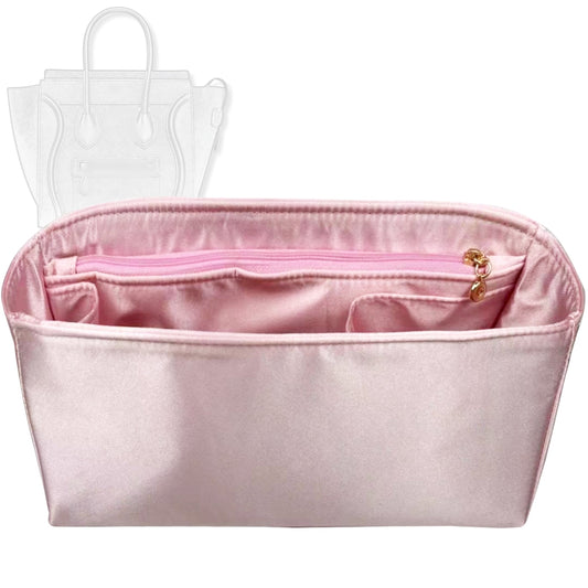 Bag Insert for (Celine, Nano Luggage) Organizer Tote Purse Organiser Liner Shaper [Premium Silk Material]