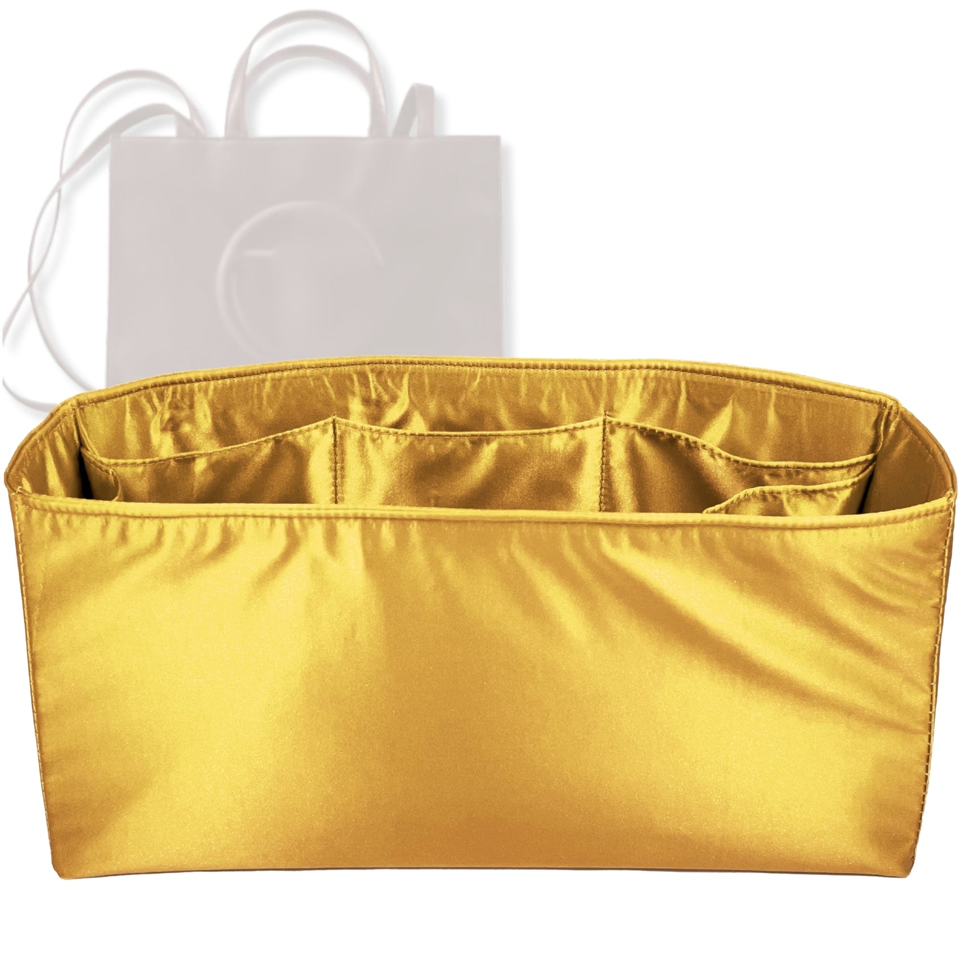 Bag Insert for (Telfar, Large Shopping Bag) Organizer Tote Purse Organiser Liner Shaper [Premium Silk Material]