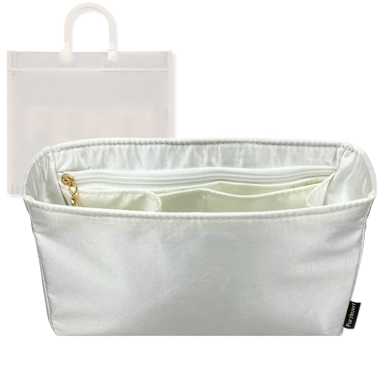 Bag Insert for (Fendi, Sunshine Large) Organizer Tote Purse Organiser Liner Shaper [Premium Silk Material]
