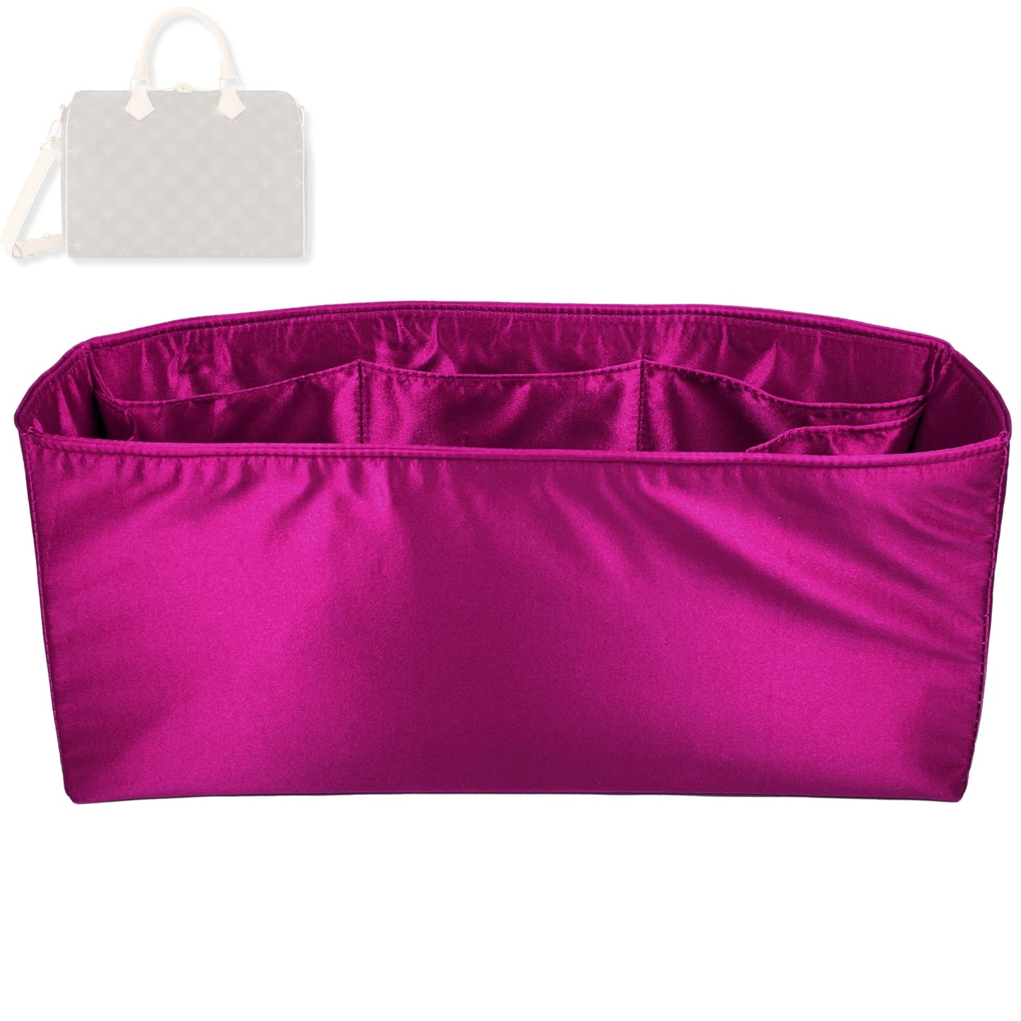 Bag Insert for (LV, Speedy 20 Bandouliere) Organizer Tote Purse Organiser Liner Shaper [Premium Silk Material]