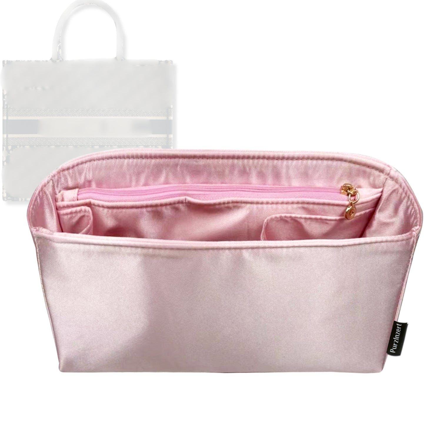 Bag Insert for (Dior, Book Tote Medium) Organizer Tote Purse Organiser Liner Shaper [Premium Silk Material]