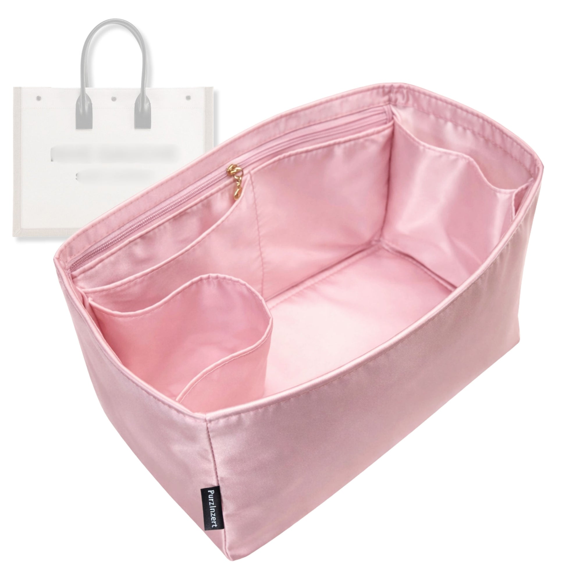 Bag Insert for (Saint Laurent (YSL), Rive Gauche Small) Organizer Tote Purse Organiser Liner Shaper [Premium Silk Material]