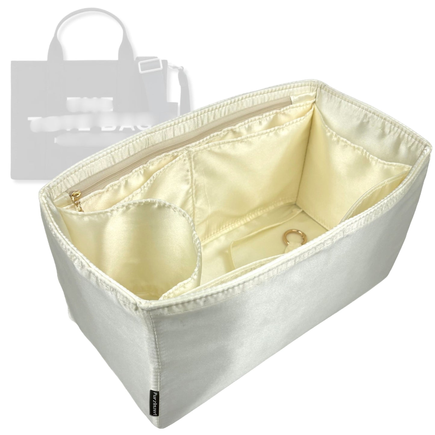 Bag Insert for (Marc Jacobs, Medium Tote) Organizer Tote Purse Organiser Liner Shaper [Premium Silk Material]