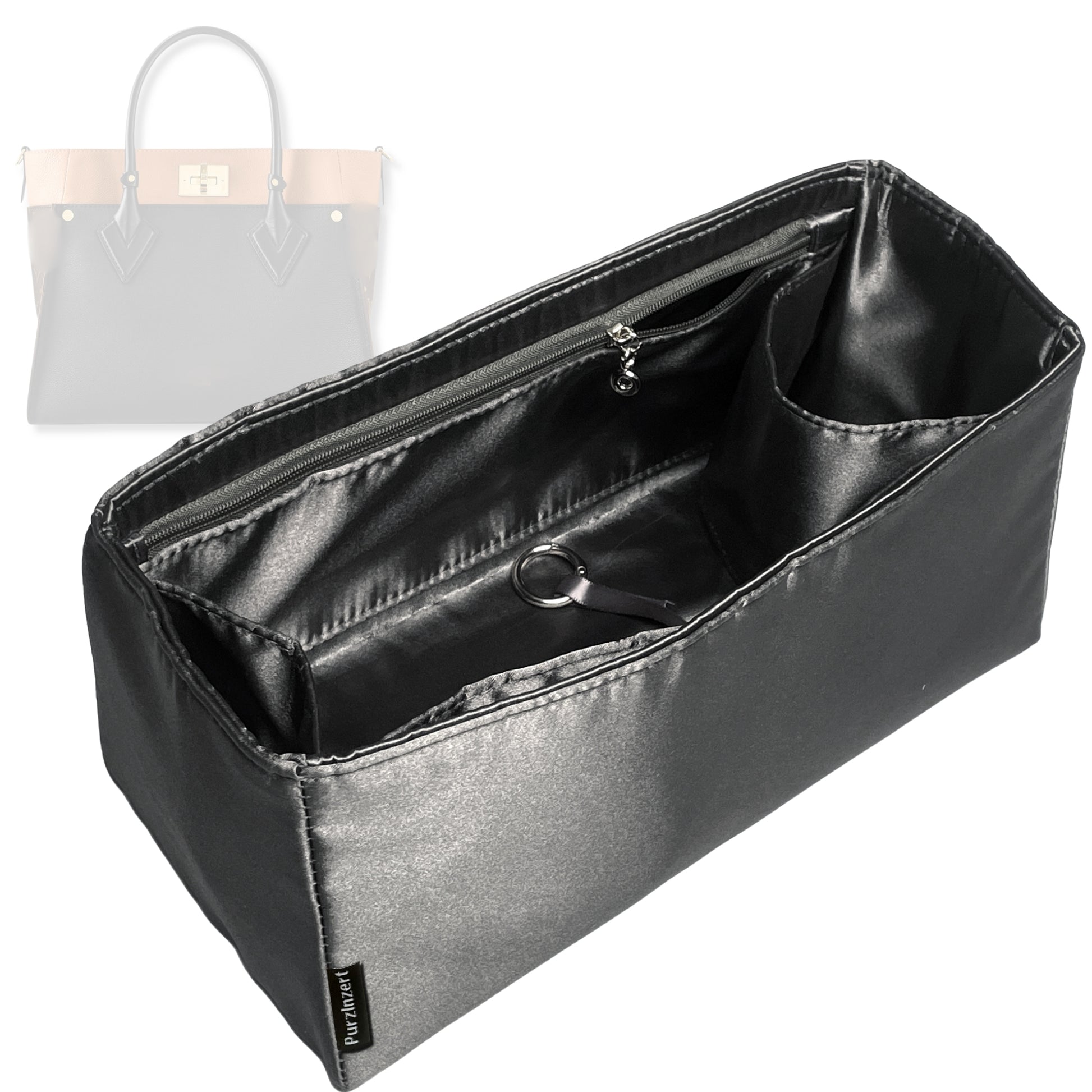 Bag Insert for (LV, On My Side PM (Small)) Organizer Tote Purse Organiser Liner Shaper [Premium Silk Material]