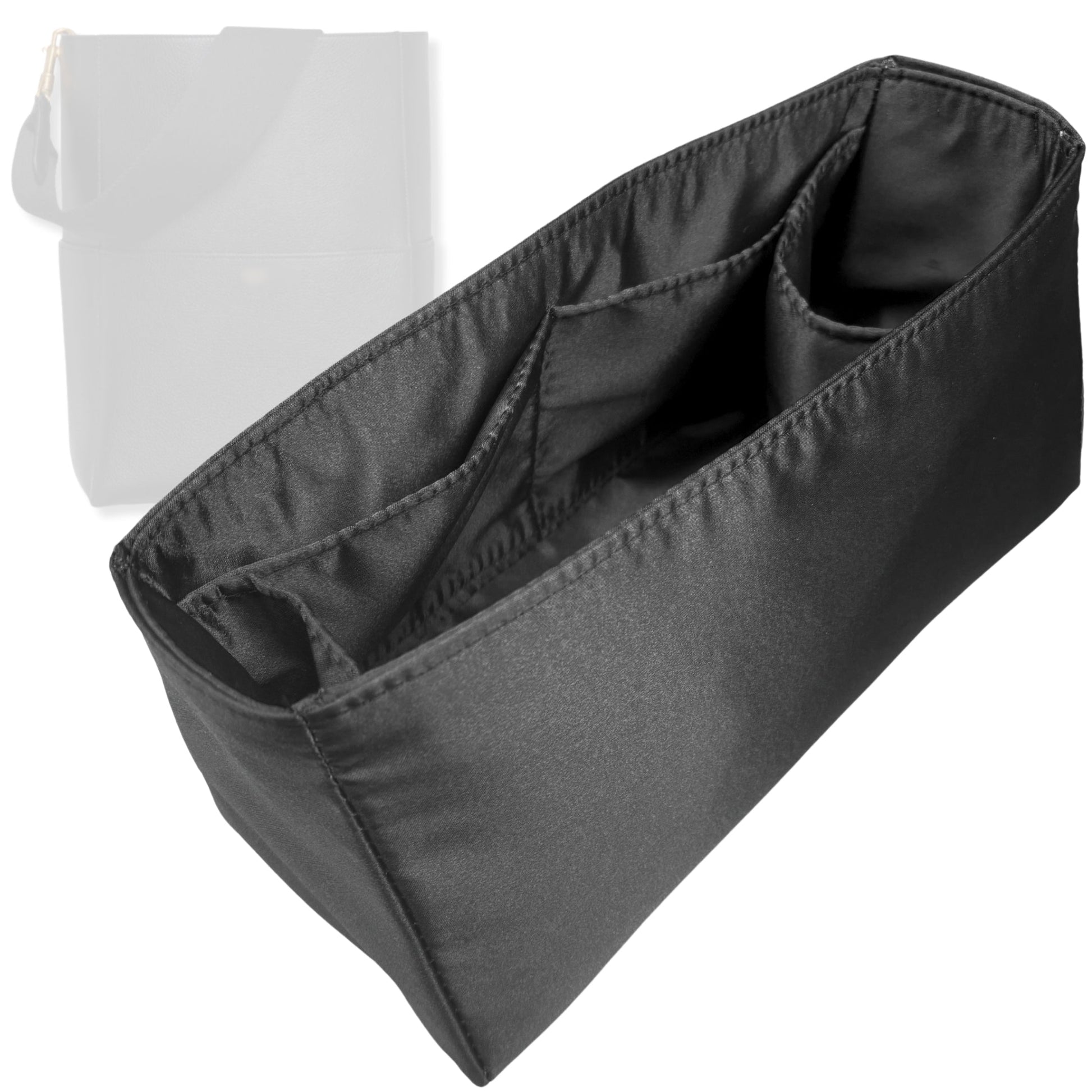 Bag Insert for (Celine, Sangle Bucket Medium) Organizer Tote Purse Organiser Liner Shaper [Premium Silk Material]