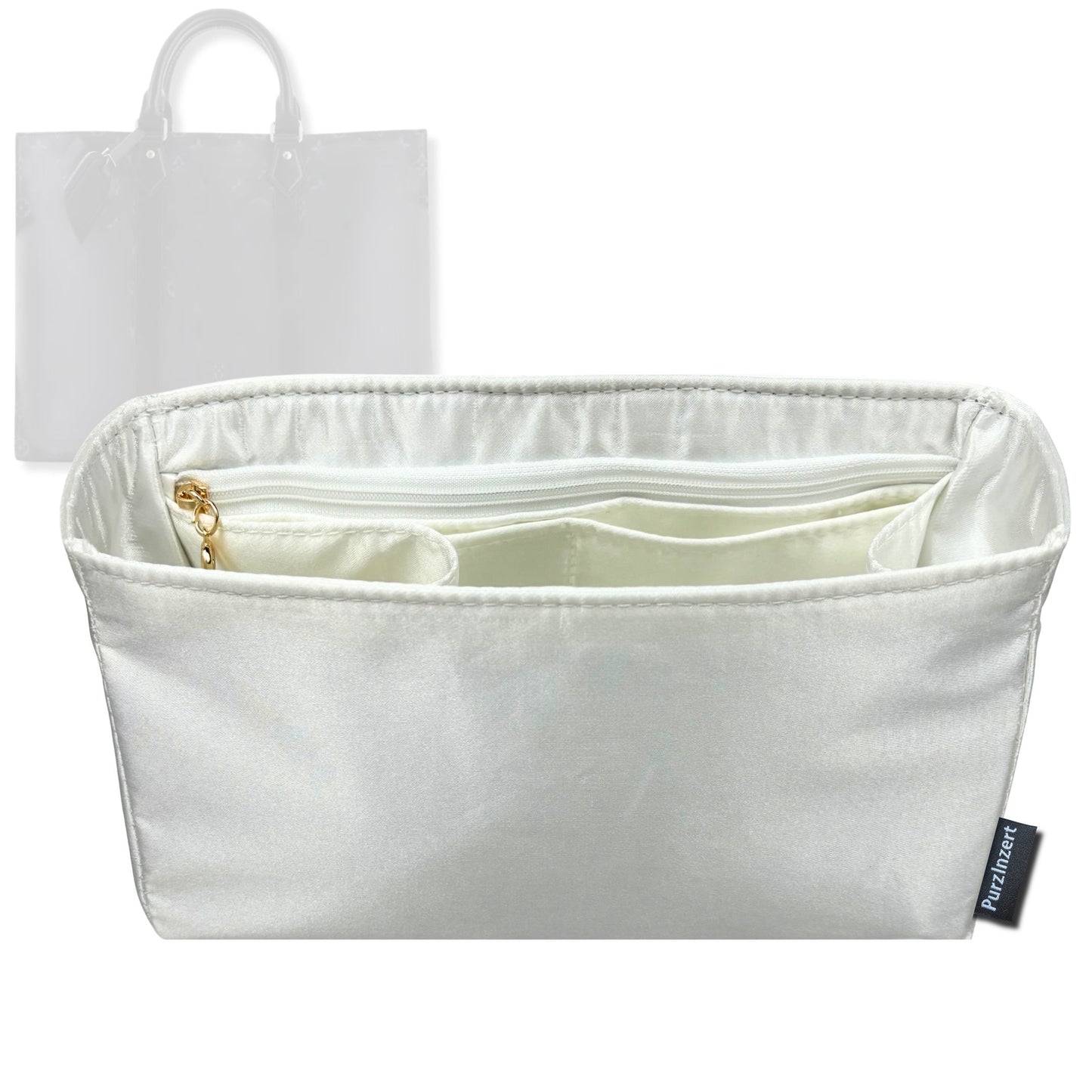Bag Insert for (LV, Sac Plat 24H) Organizer Tote Purse Organiser Liner Shaper [Premium Silk Material]