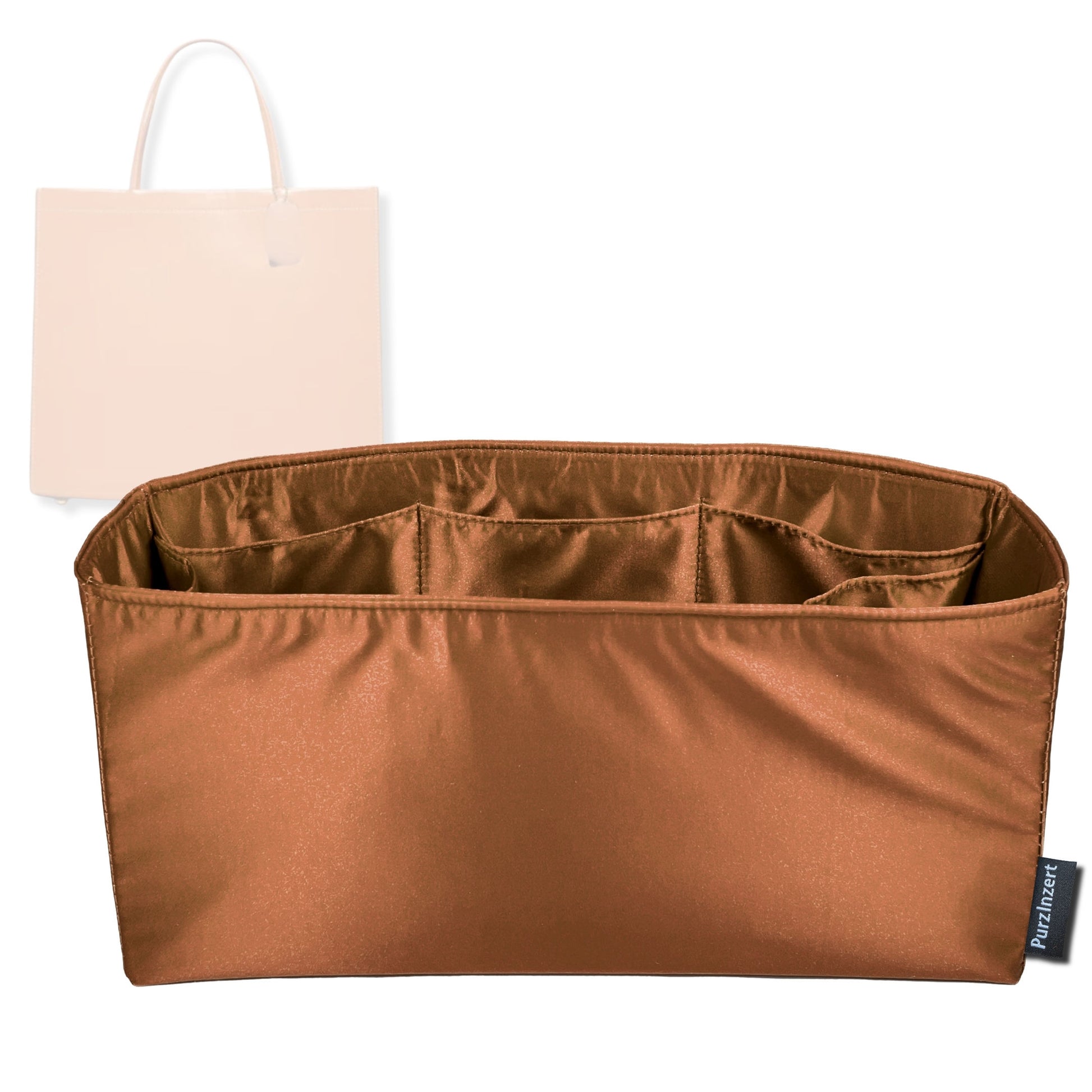 Bag Insert for (Coach, Cashin Carry 32) Organizer Tote Purse Organiser Liner Shaper [Premium Silk Material]