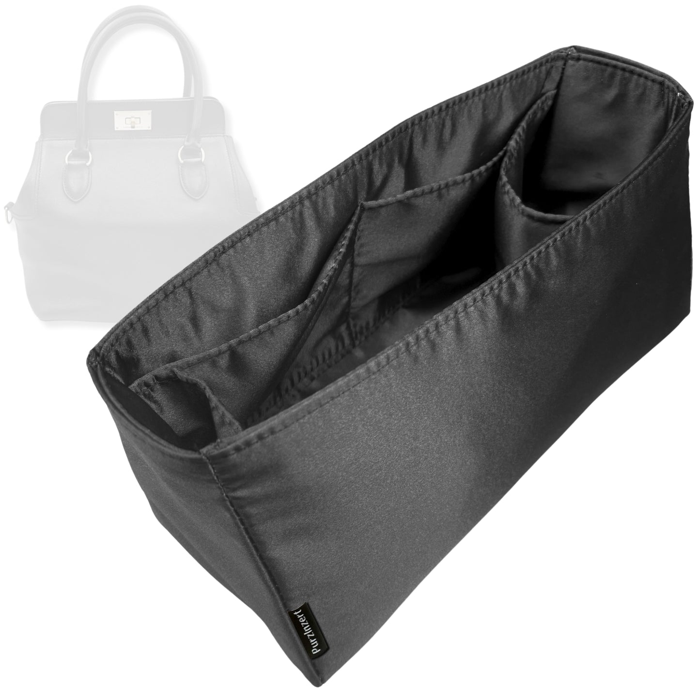 Bag Insert for (Hermes, Toolbox 20) Organizer Tote Purse Organiser Liner Shaper [Premium Silk Material]