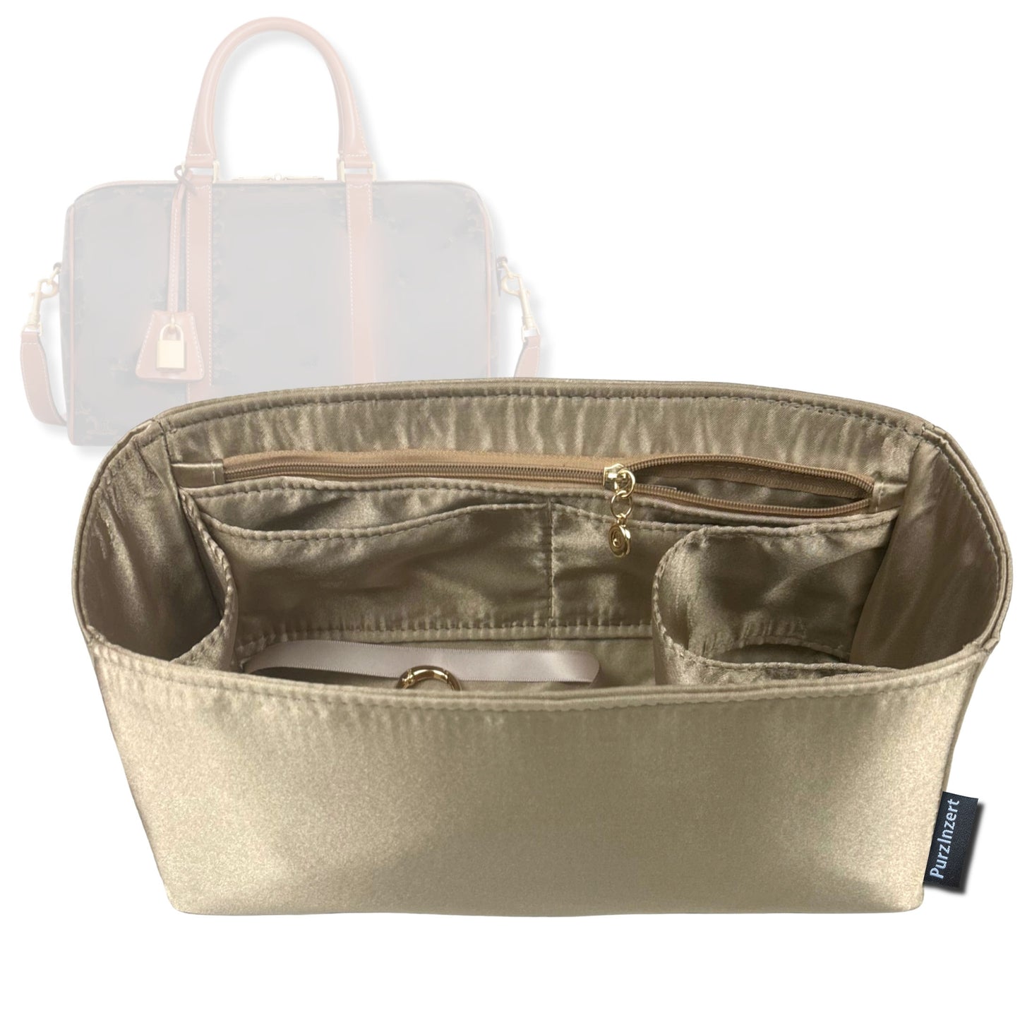 Bag Insert for (Celine, BOSTON BAG) Organizer Tote Purse Organiser Liner Shaper [Premium Silk Material]