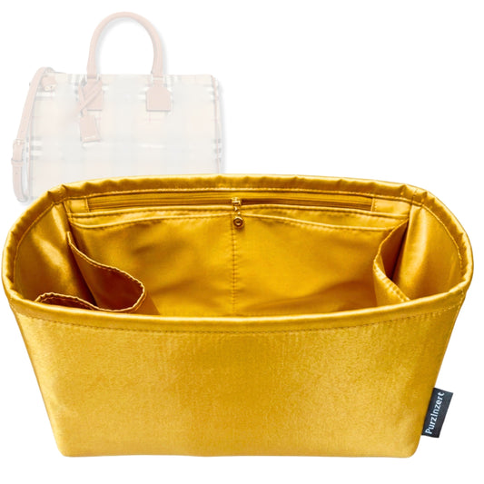 Bag Insert for (Burberry, Medium Check Bowling Bag) Organizer Tote Purse Organiser Liner Shaper [Premium Silk Material]