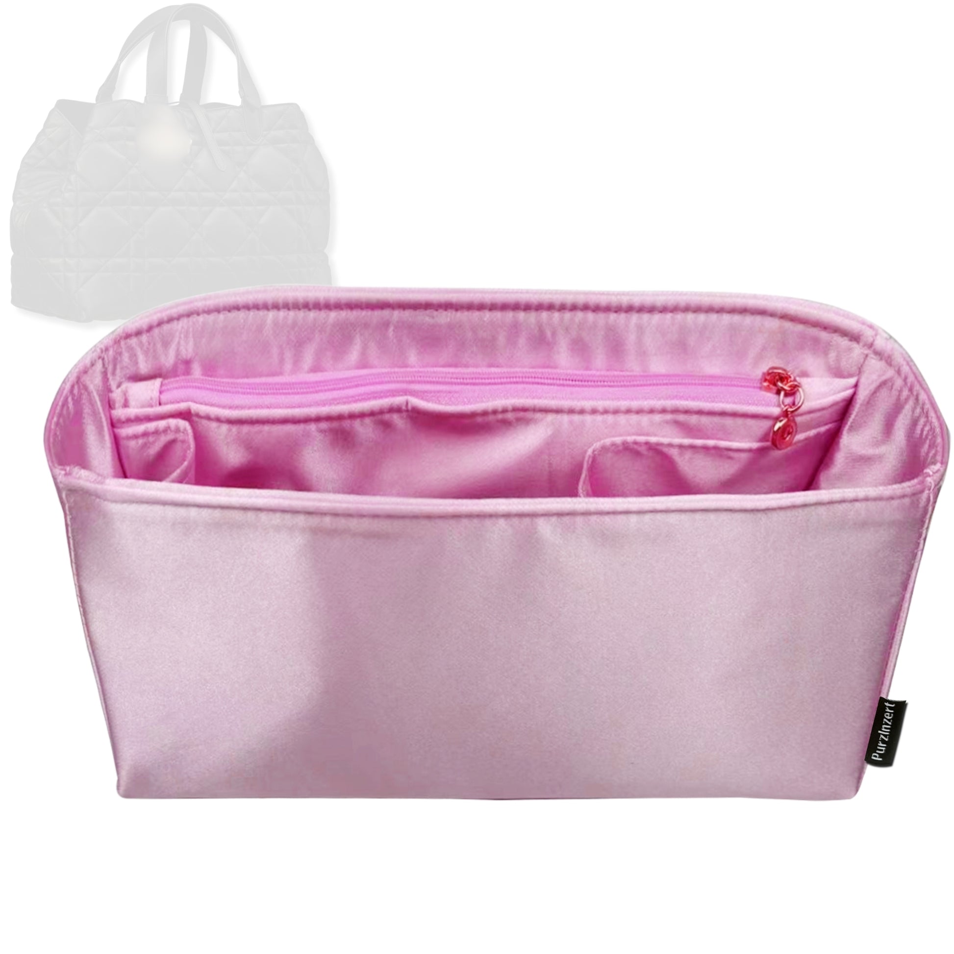 Bag Insert for (Dior, Small Toujours Bag) Organizer Tote Purse Organiser Liner Shaper [Premium Silk Material]
