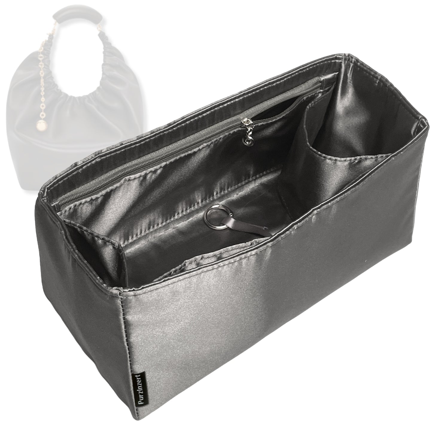 Bag Insert for (Loewe, Small Squeeze bag) Organizer Tote Purse Organiser Liner Shaper [Premium Silk Material]