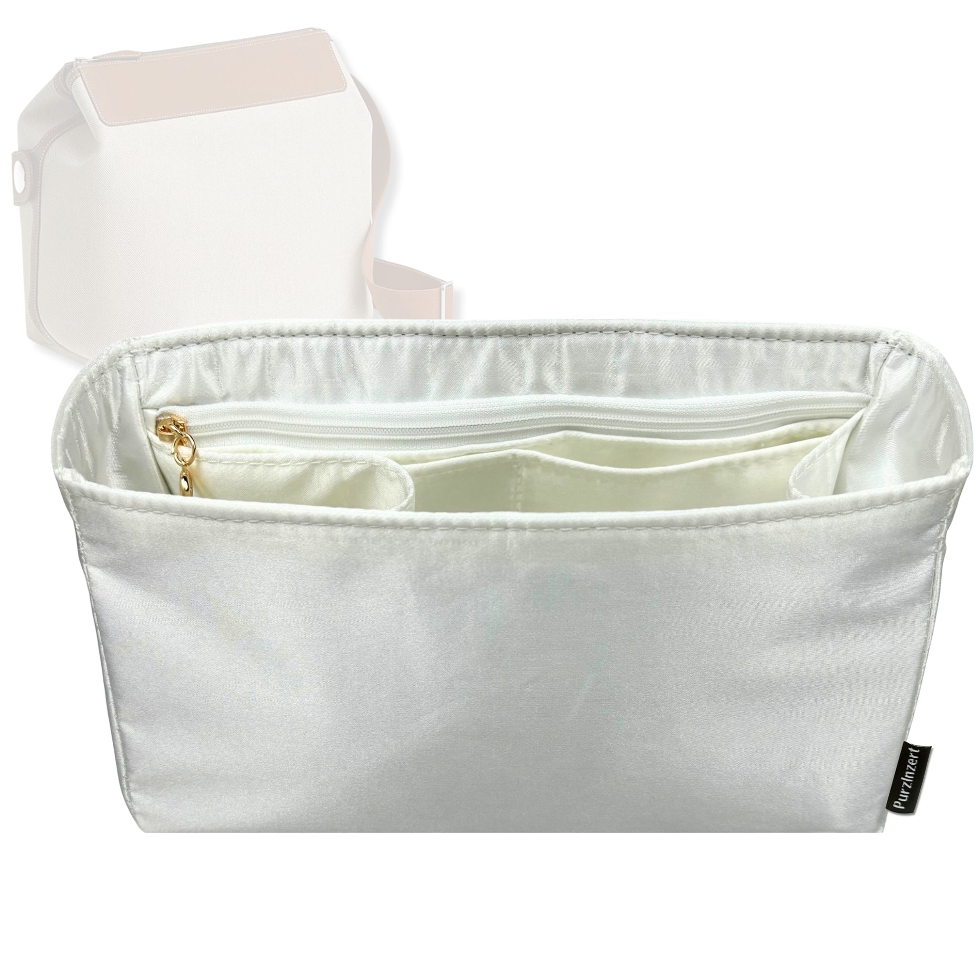 Bag Insert for (Hermes, R.M.S 12H bag) Organizer Tote Purse Organiser Liner Shaper [Premium Silk Material]