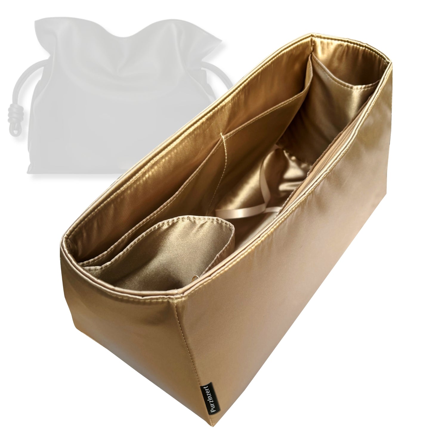 Bag Insert for (Loewe, XL Flamenco Clutch) Organizer Tote Purse Organiser Liner Shaper [Premium Silk Material]