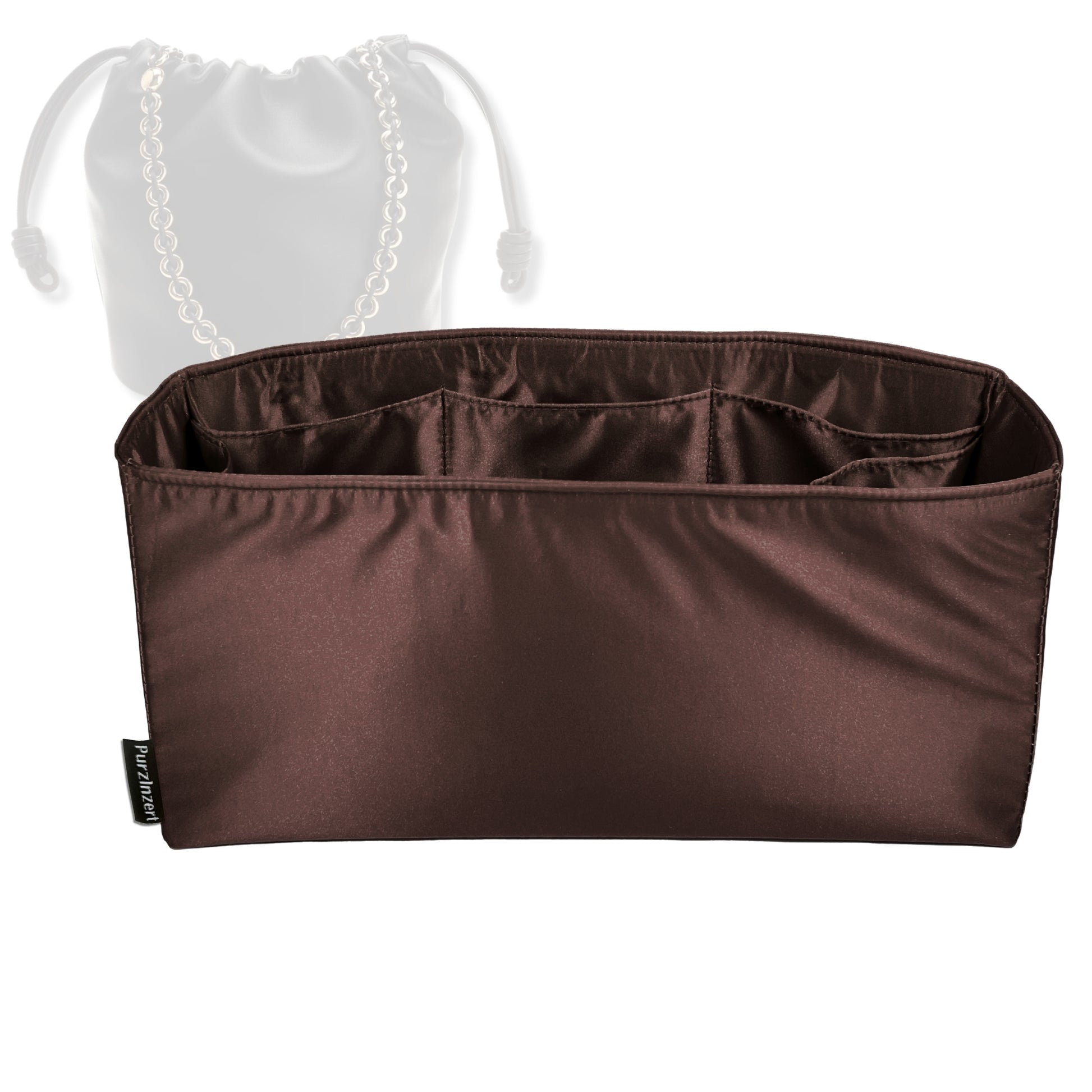 Bag Insert for (Loewe, Flamenco Purse Bucket) Organizer Tote Purse Organiser Liner Shaper [Premium Silk Material]