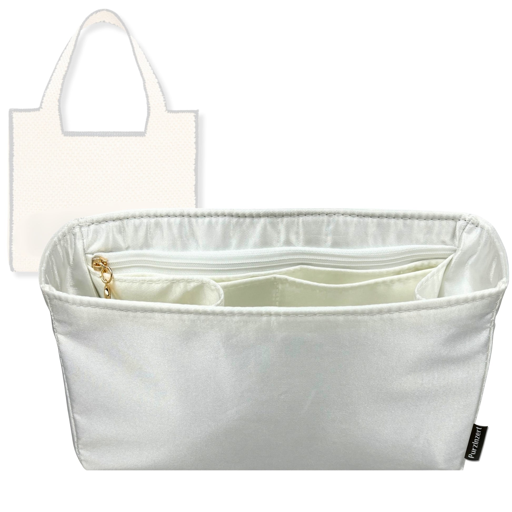 Bag Insert for (Loewe, Medium Font Tote in raffia) Organizer Tote Purse Organiser Liner Shaper [Premium Silk Material]