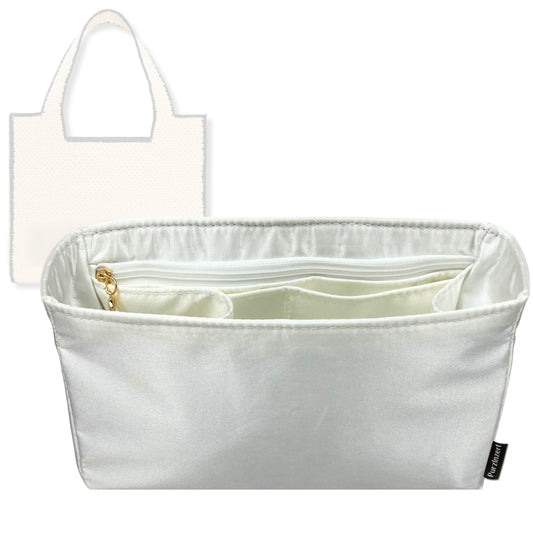 Bag Insert for (Loewe, Medium Font Tote in raffia) Organizer Tote Purse Organiser Liner Shaper [Premium Silk Material]