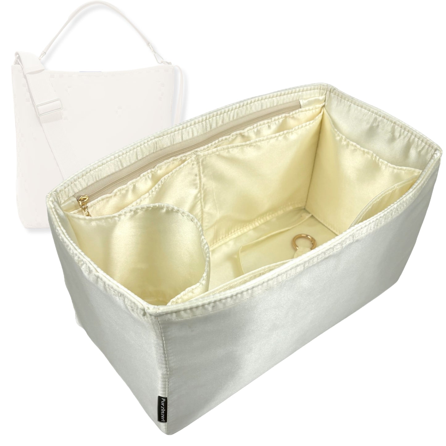 Bag Insert for (Rothys, The Bucket Bag) Organizer Tote Purse Organiser Liner Shaper [Premium Silk Material]