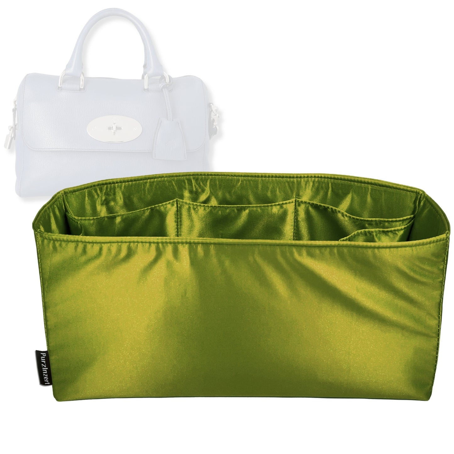Bag Insert for (Mulberry, Del Rey Regular) Organizer Tote Purse Organiser Liner Shaper [Premium Silk Material]