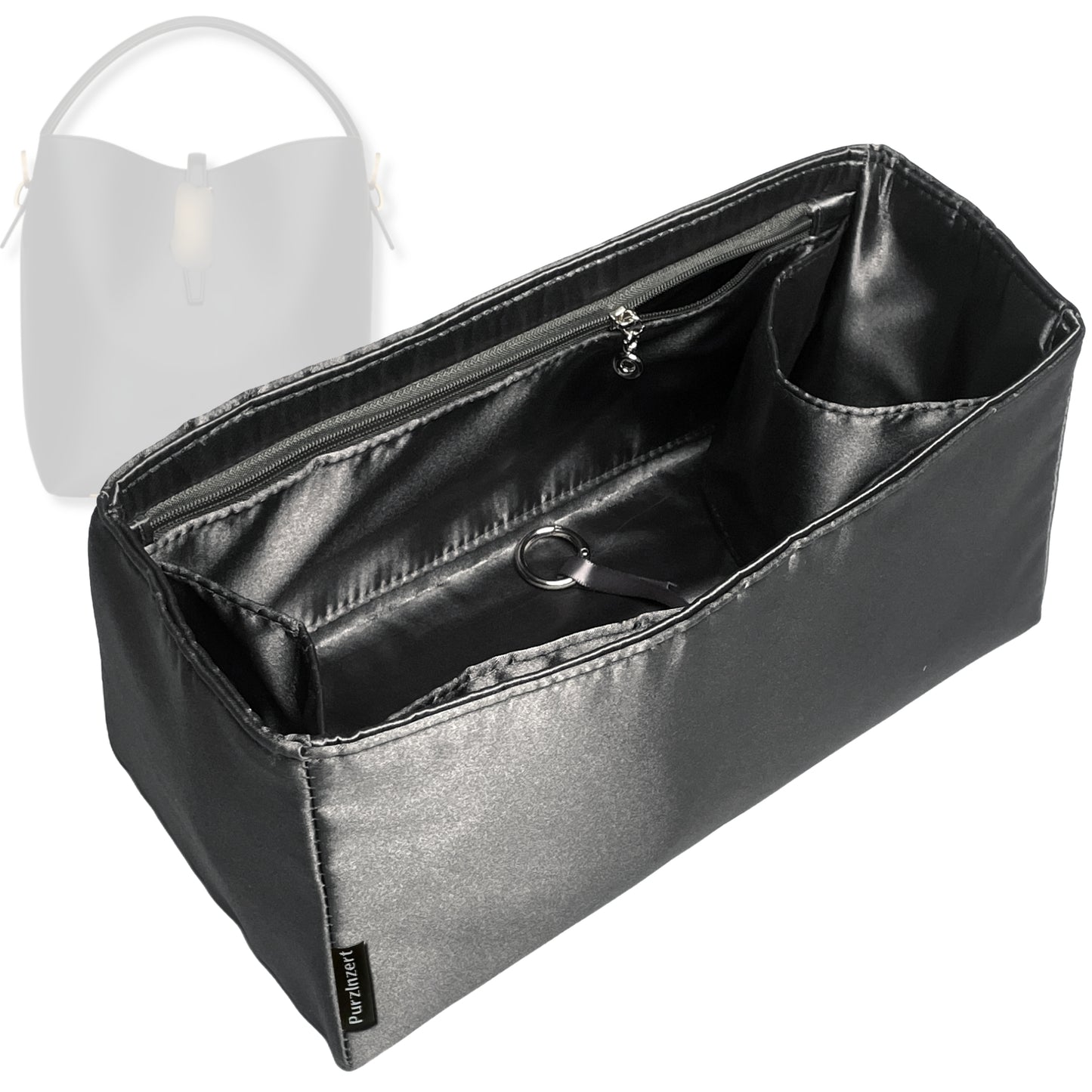 Bag Insert for (Saint Laurent (YSL), LE 37 small in shiny leather) Organizer Tote Purse Organiser Liner Shaper [Premium Silk Material]