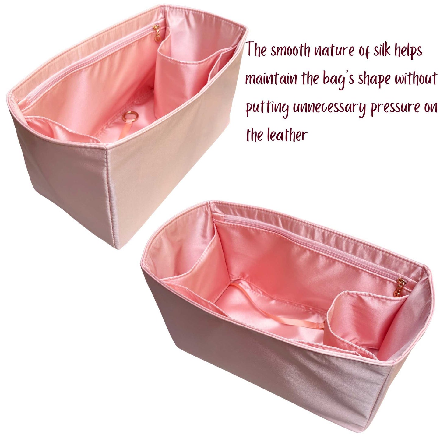 Bag Insert for (Christian Louboutin, Cabata East West) Organizer of Silk Fabric