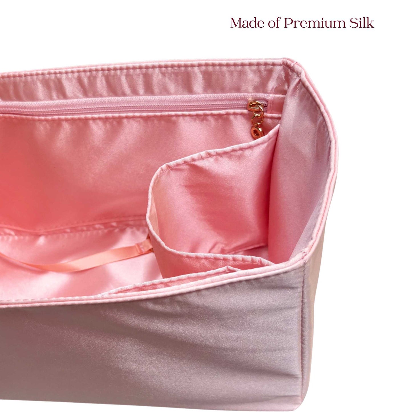 Bag Insert for (LV, OnTheGo MM (Medium)) Organizer of Silk Fabric