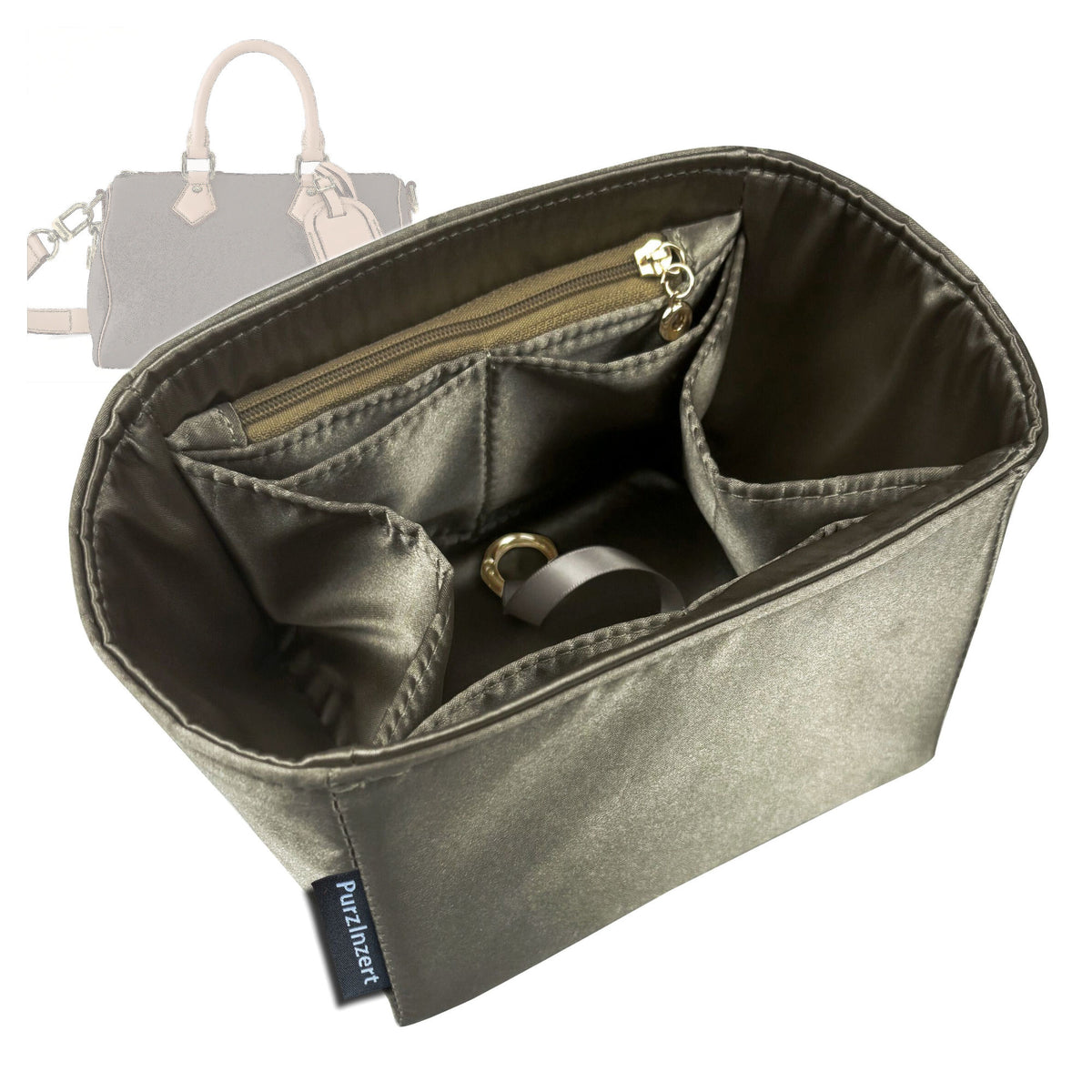 Bag Insert for (LV, P9 Speedy 25) Organizer Tote Purse Organiser Liner Shaper [Premium Silk Material]