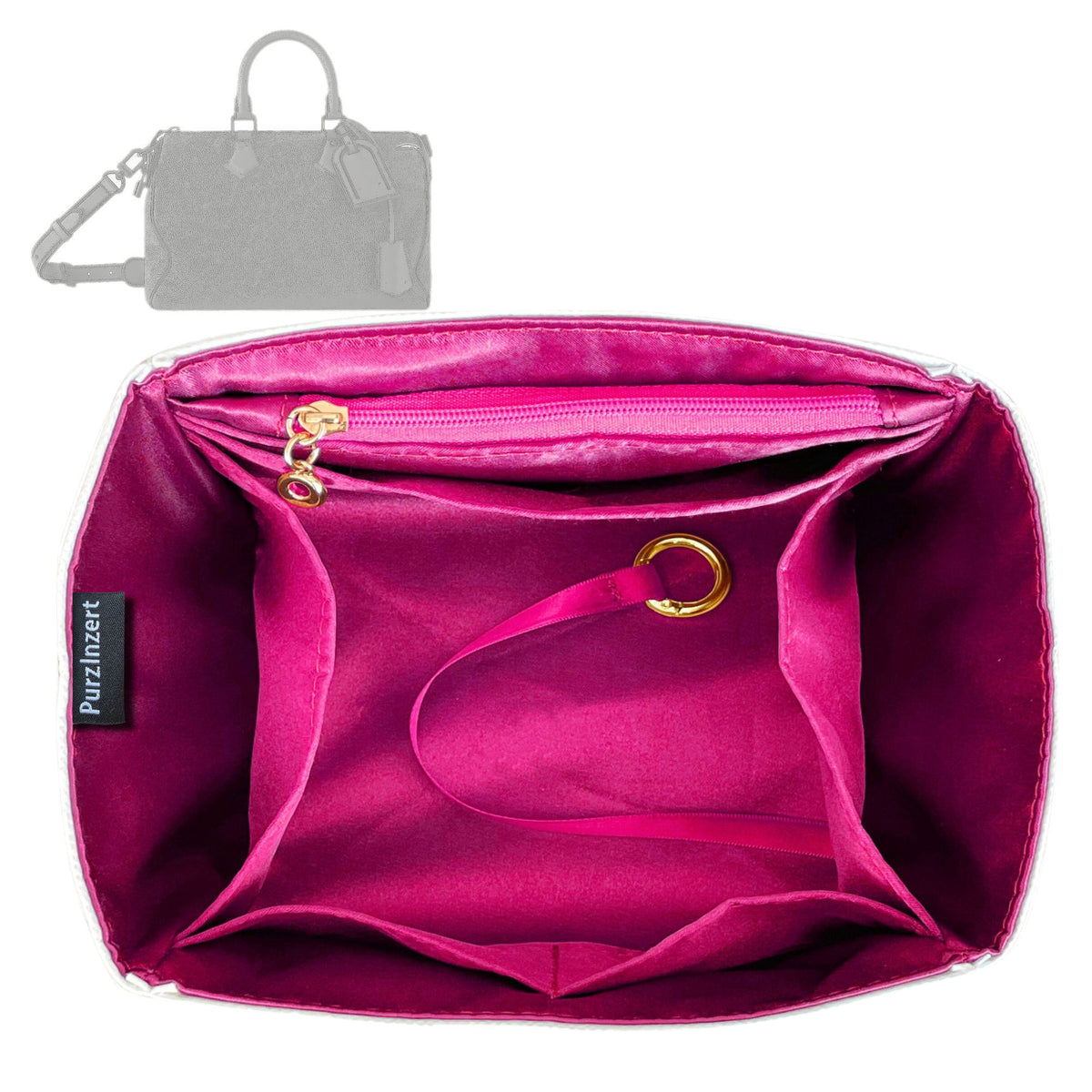 Bag Insert for (LV, P9 Speedy 30) Organizer Tote Purse Organiser Liner Shaper [Premium Silk Material]