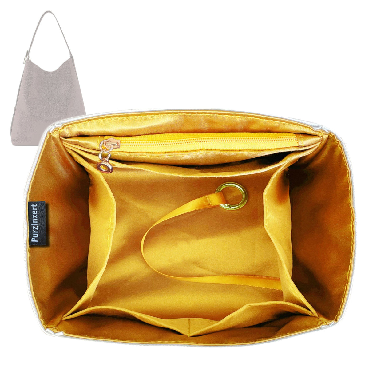 Bag Insert for (LV, Hobo MM) Organizer Tote Purse Organiser Liner Shaper [Premium Silk Material]