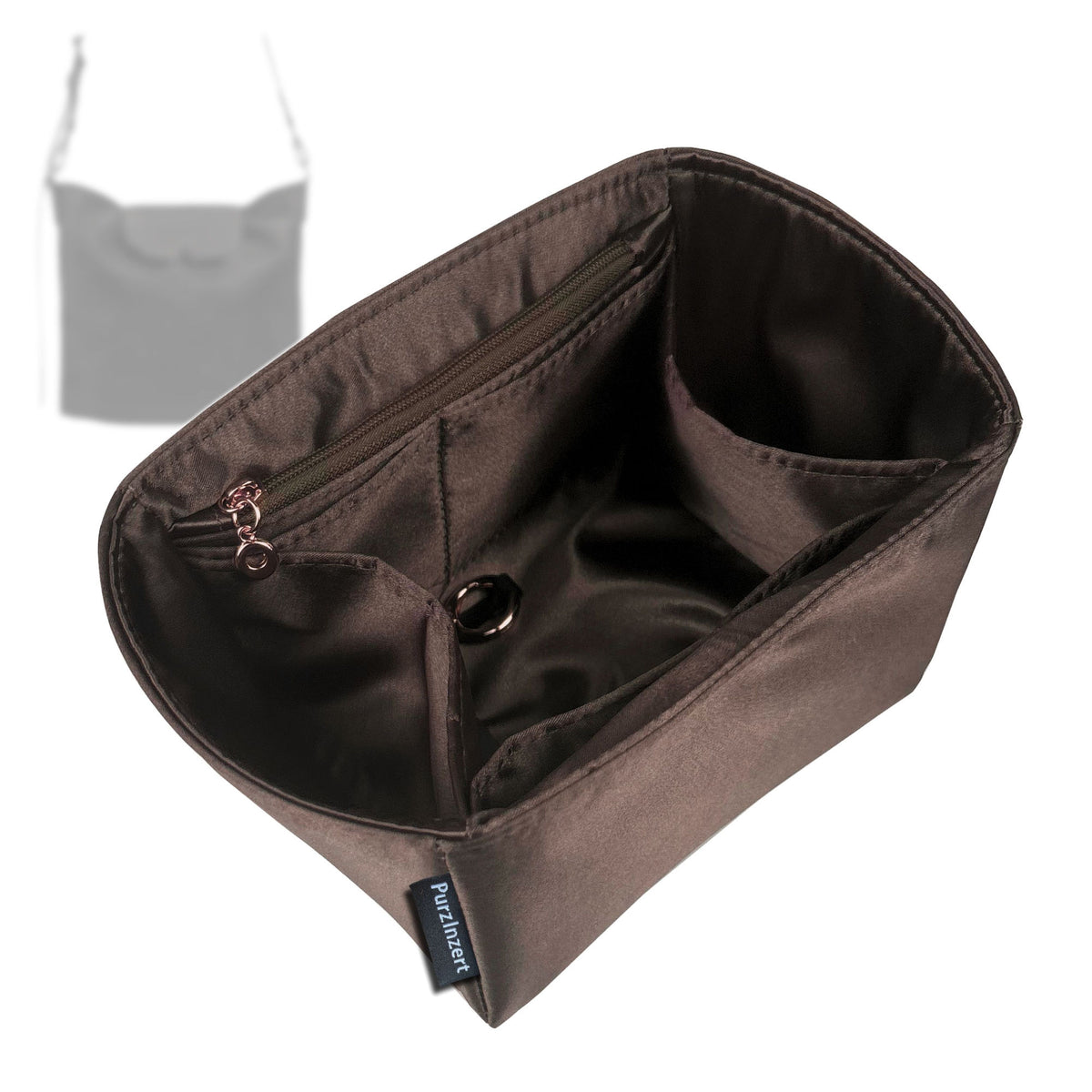 Bag Insert for (Longchamp, Le Pliage XTRA Shoulder Bag Medium) Organizer Tote Purse Organiser Liner Shaper [Premium Silk Material]
