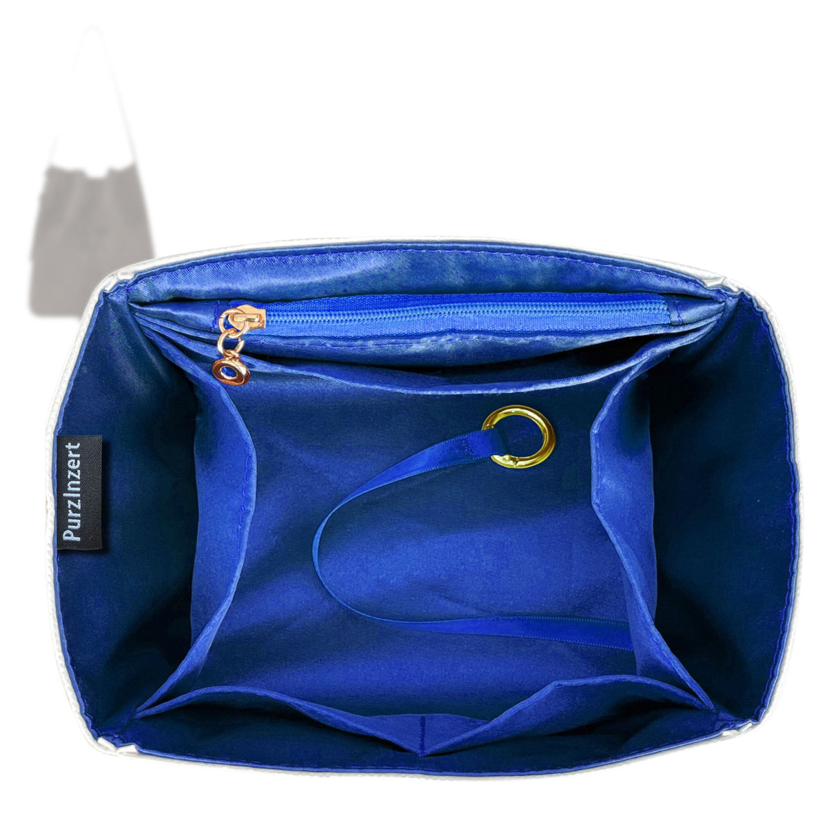 Bag Insert for (Longchamp, Le Roseau M Shoulder Bag) Organizer Tote Purse Organiser Liner Shaper [Premium Silk Material]