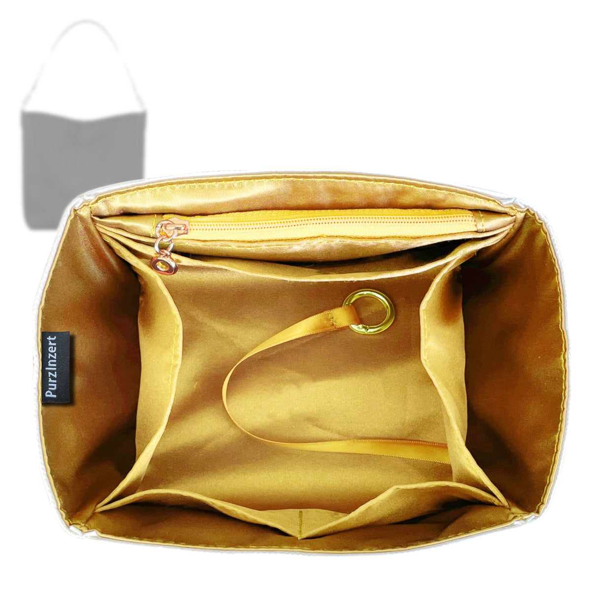 Bag Insert for (Longchamp, Le Roseau M Hobo Bag) Organizer Tote Purse Organiser Liner Shaper [Premium Silk Material]