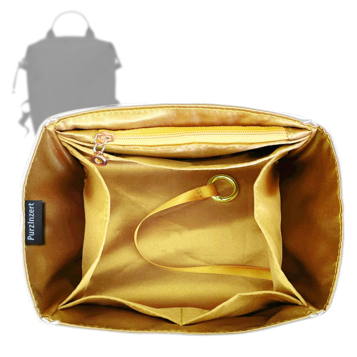 Bag Insert for (Longchamp, Le Pliage Energy L Backpack 10166HSR) Organizer Tote Purse Organiser Liner Shaper [Premium Silk Material]