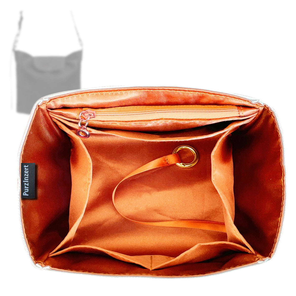 Bag Insert for (Longchamp, Le Pliage Xtra M Shoulder bag 10341987) Organizer Tote Purse Organiser Liner Shaper [Premium Silk Material]