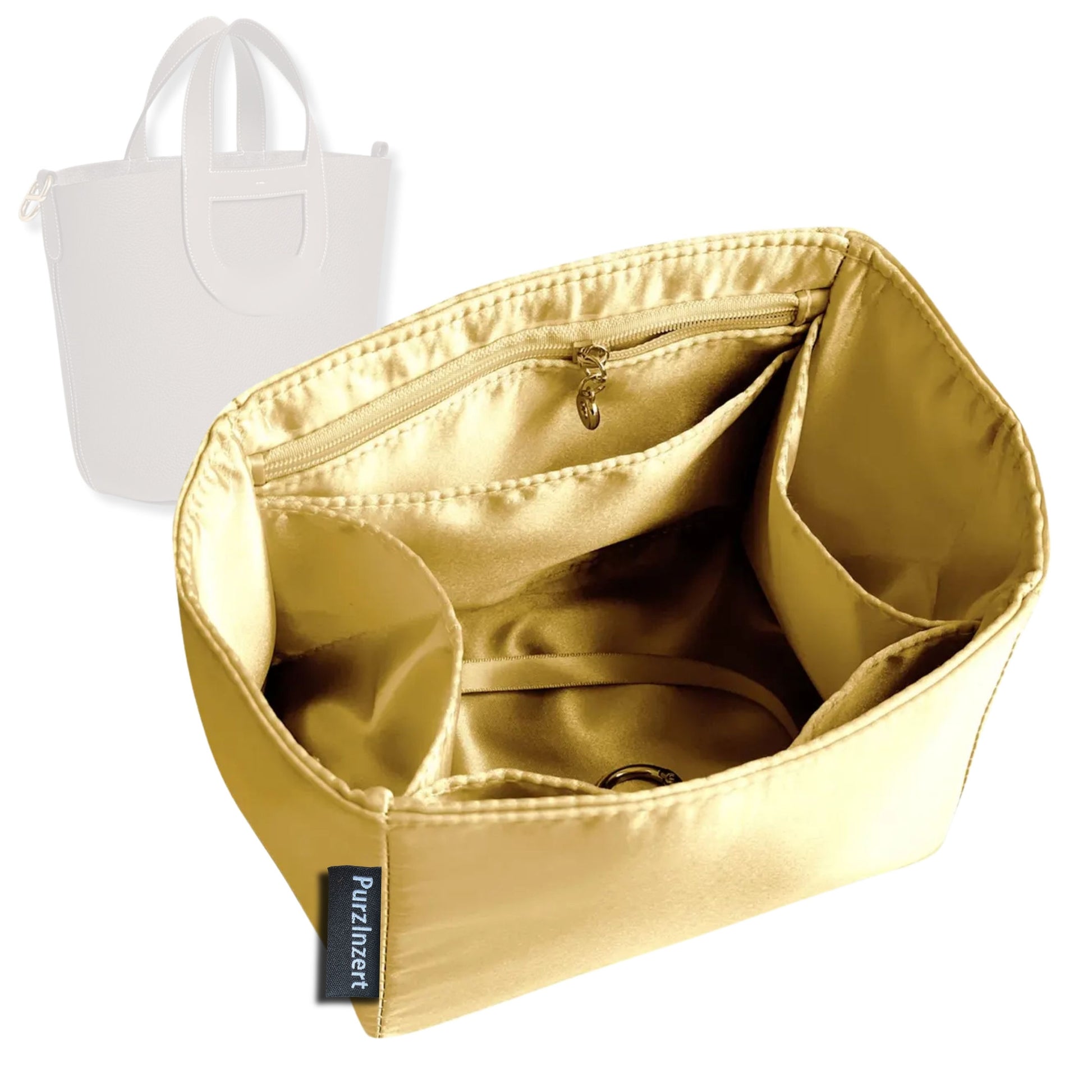 Bag Insert for (Hermes, In-the-Loop 18) Organizer Tote Purse Organiser Liner Shaper [Premium Silk Material]