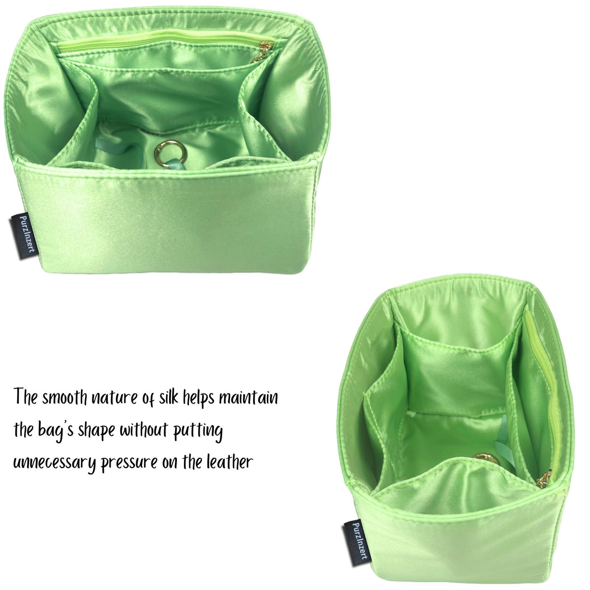 Bag Insert for (Longchamp, Le Pliage One M Backpack) Organizer of Silk Fabric