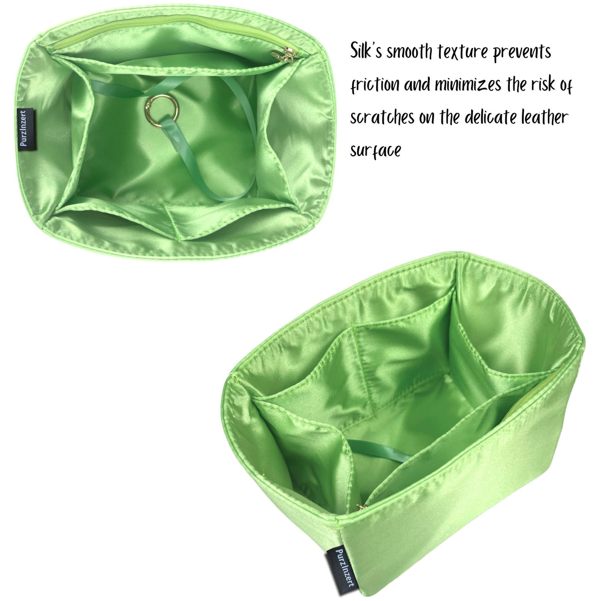 Bag Insert for (Coach, BLEECKER BUCKET BAG 36) Organizer of Silk Fabric