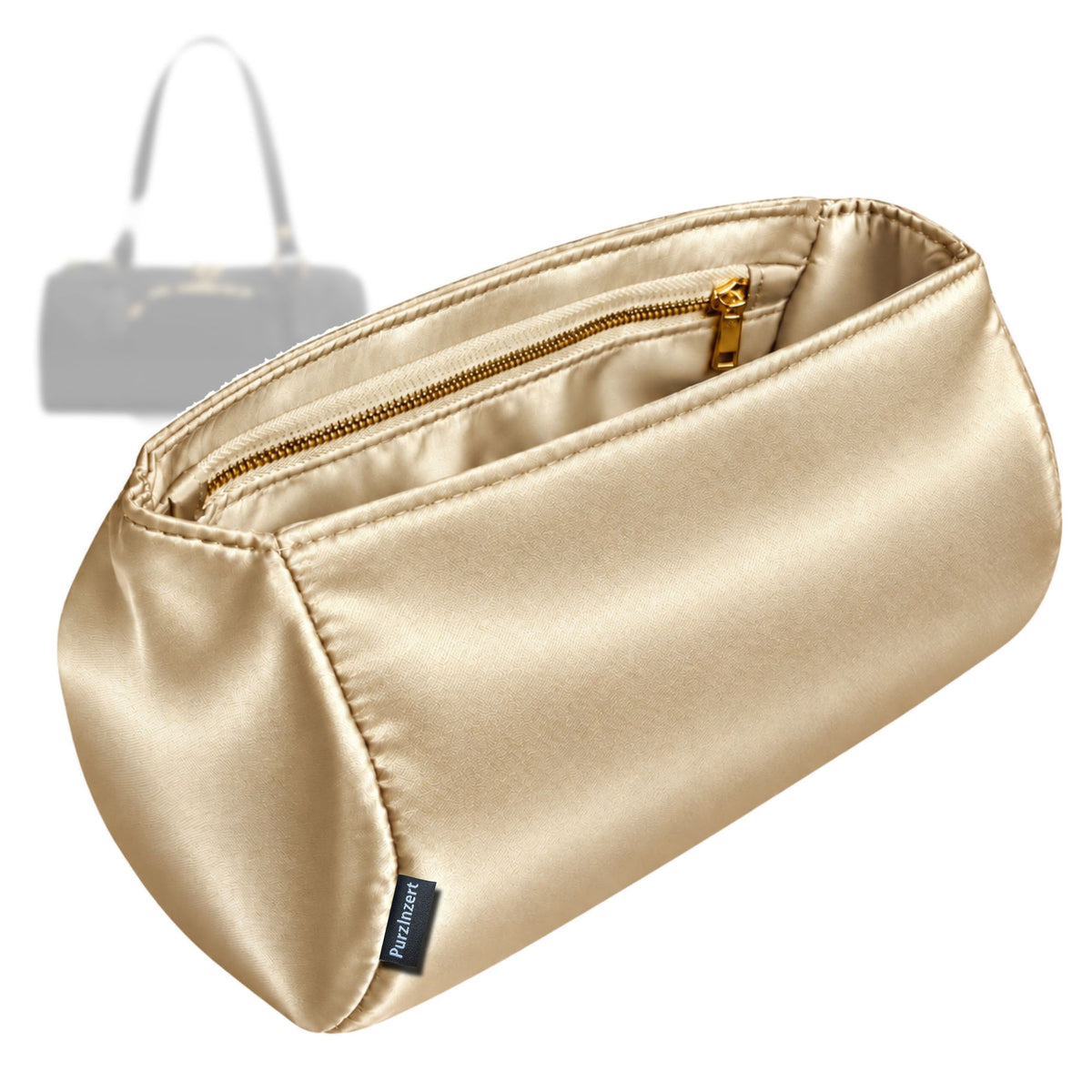Bag Insert for (Coach, Kisslock Barrel Bag 34) Organizer Tote Purse Organiser Liner Shaper [Premium Silk Material]